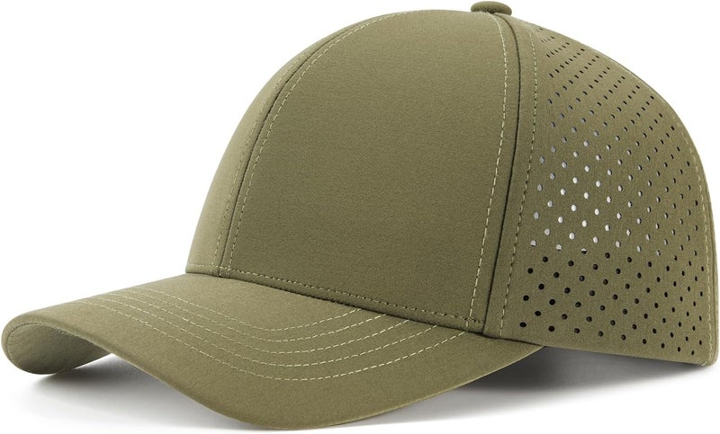 VOBOOM Men Quick Dry Baseball Cap Laser Cut Mesh Ball Curved Brim Snapback Hat - Image 1